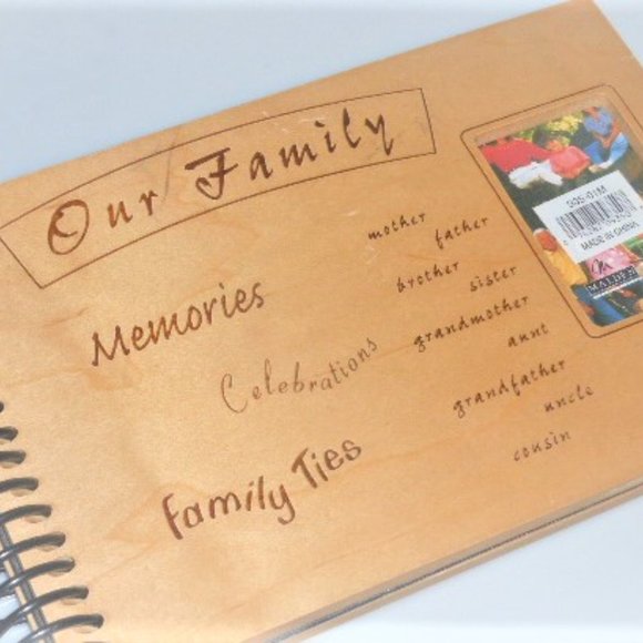 OUR FAMILY Photo Album Wood Picture Frame Holder - Picture 1 of 4